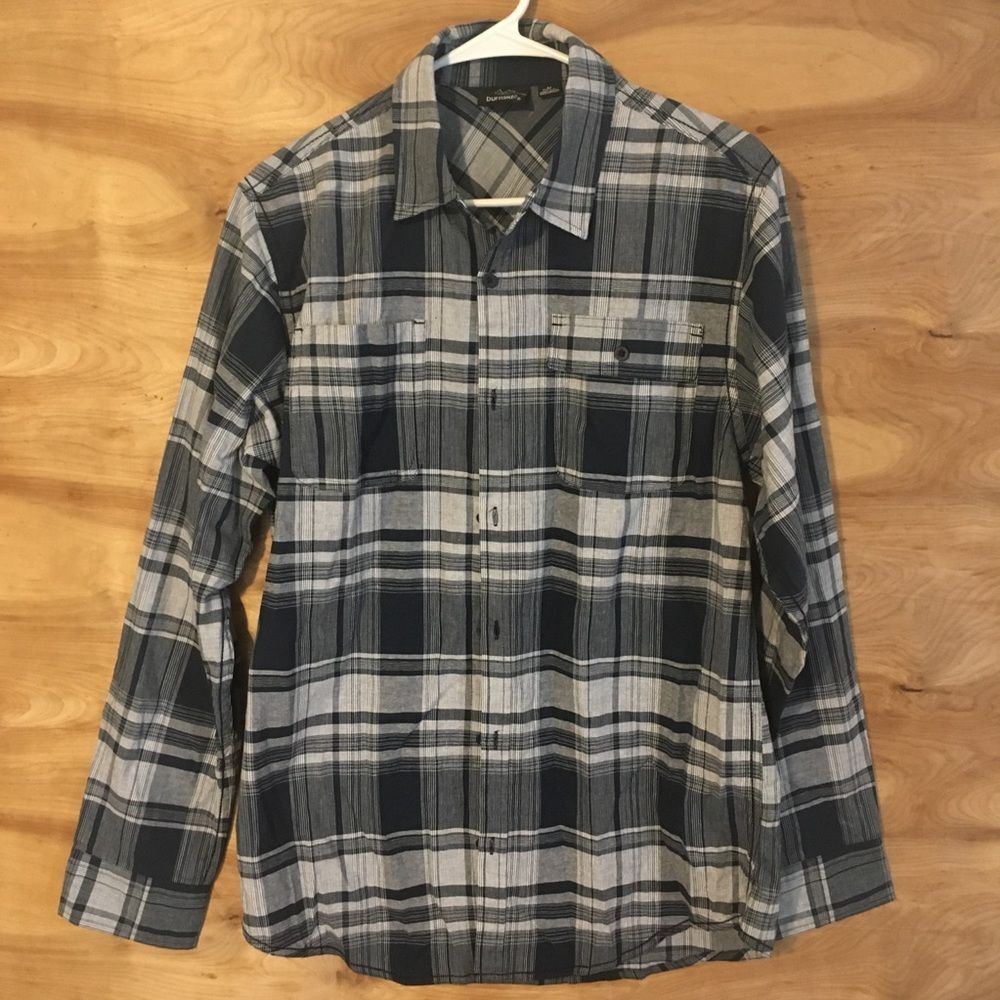 Burnside Mens Medium Long Sleeve Button Shirt Blue